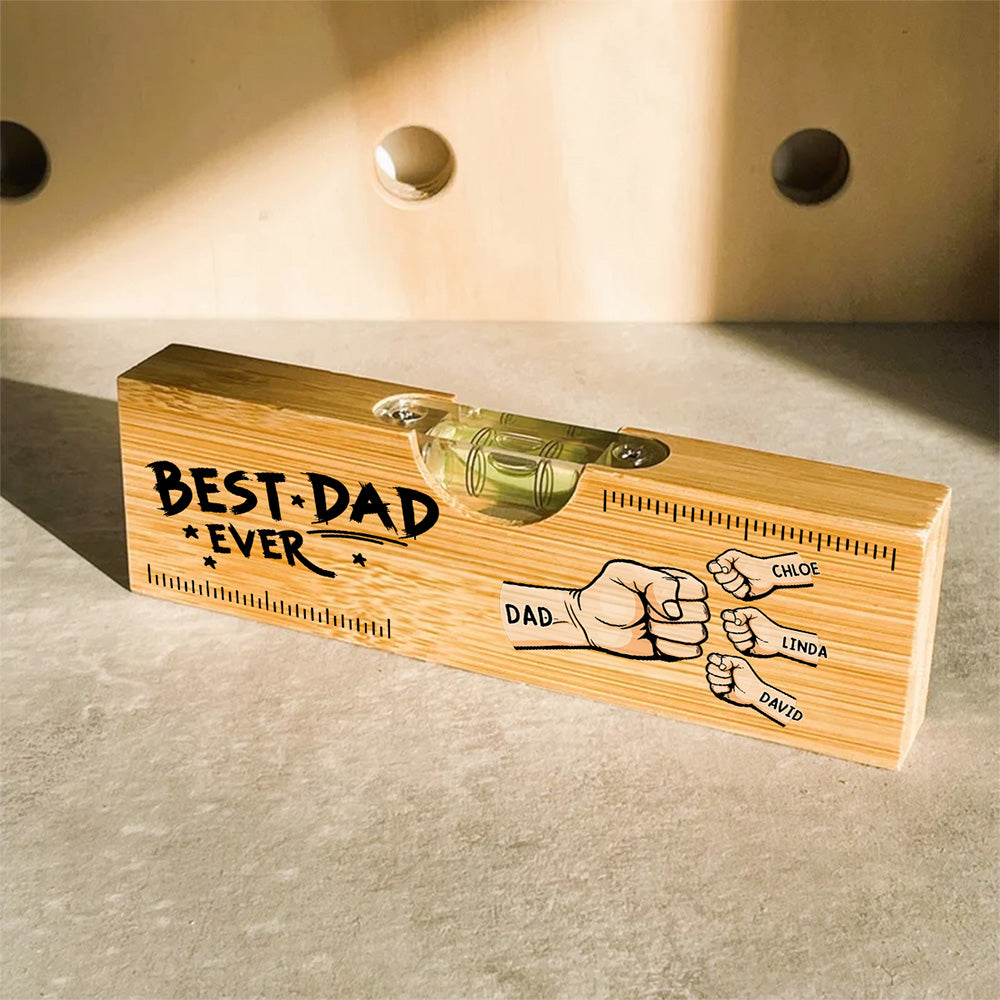 The Best Dad Grandpa Ever - Personalized Custom Wooden Spirit Level Bottle Opener
