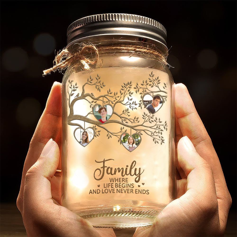 Where Life Begins - Personalized Custom Mason Jar Light
