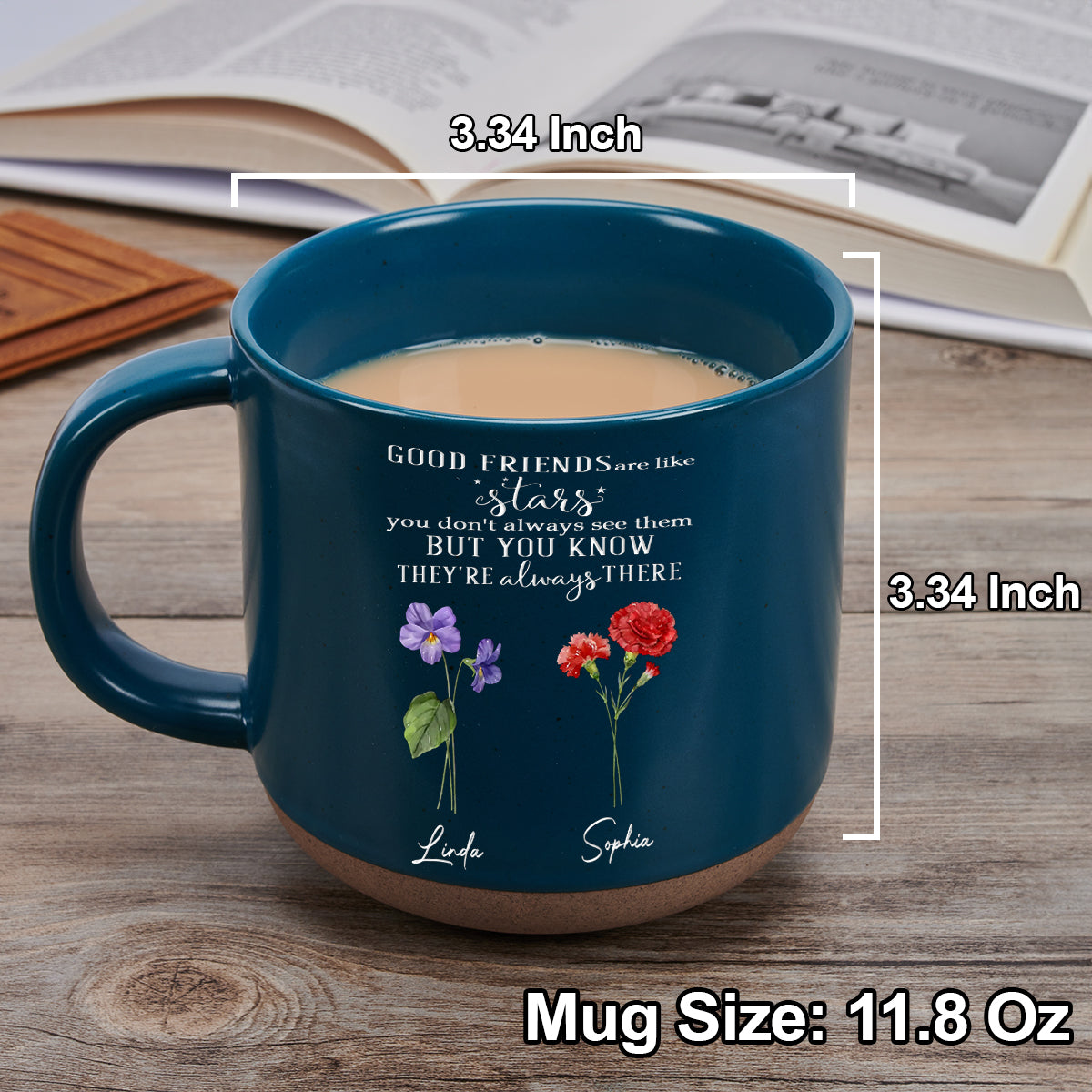 Friends Like Stars - Personalized Custom Pottery Mug