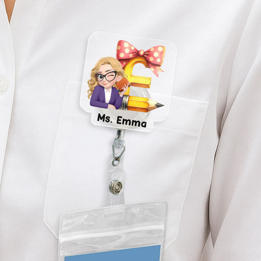 Alphabet Cartoonize - Personalized Custom Acrylic Badge Reel