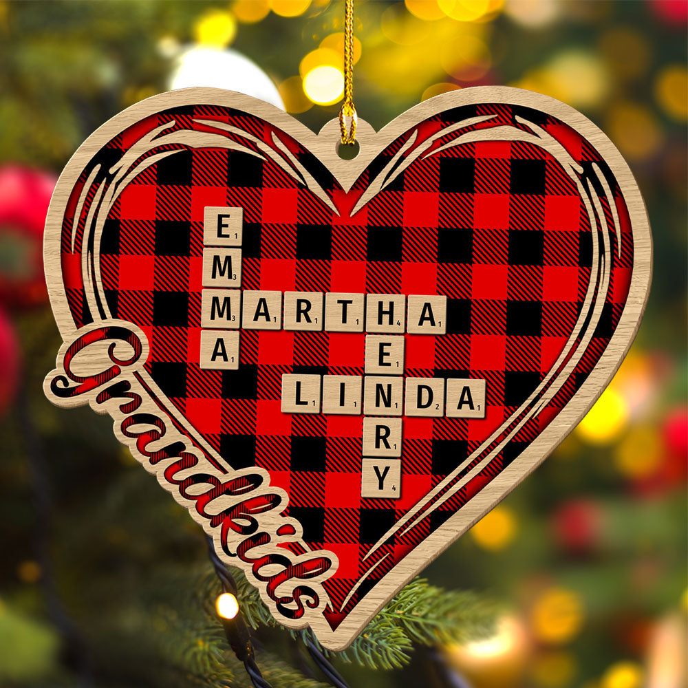 Grandparents Gave Us Love - Personalized Custom Wood Ornament