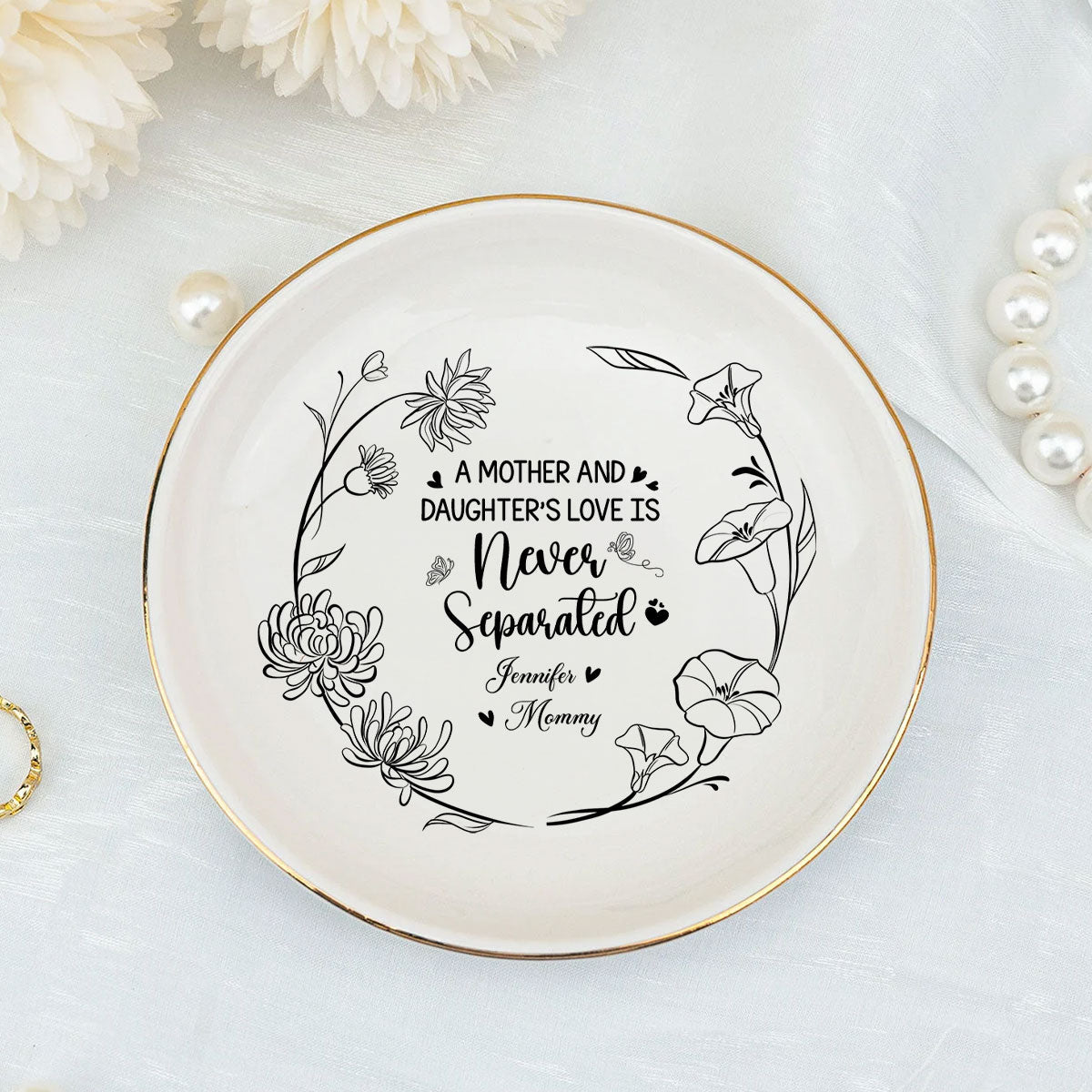 A Mother And Daughters Love - Personalized Custom Jewelry Dish