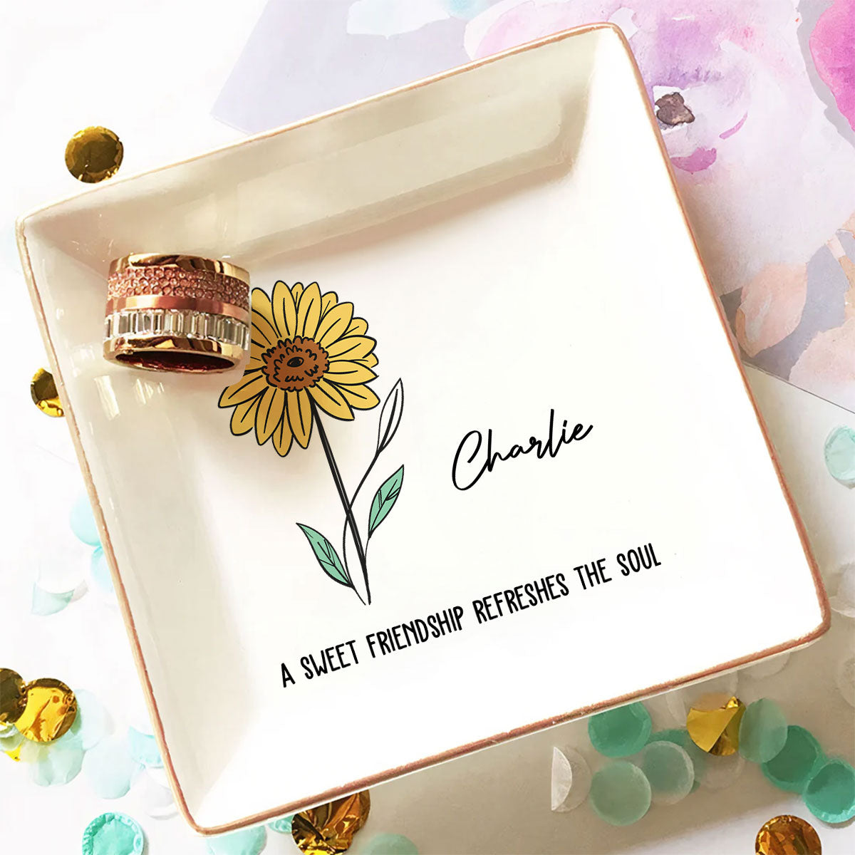 Sweet Friendship - Personalized Custom Jewelry Dish