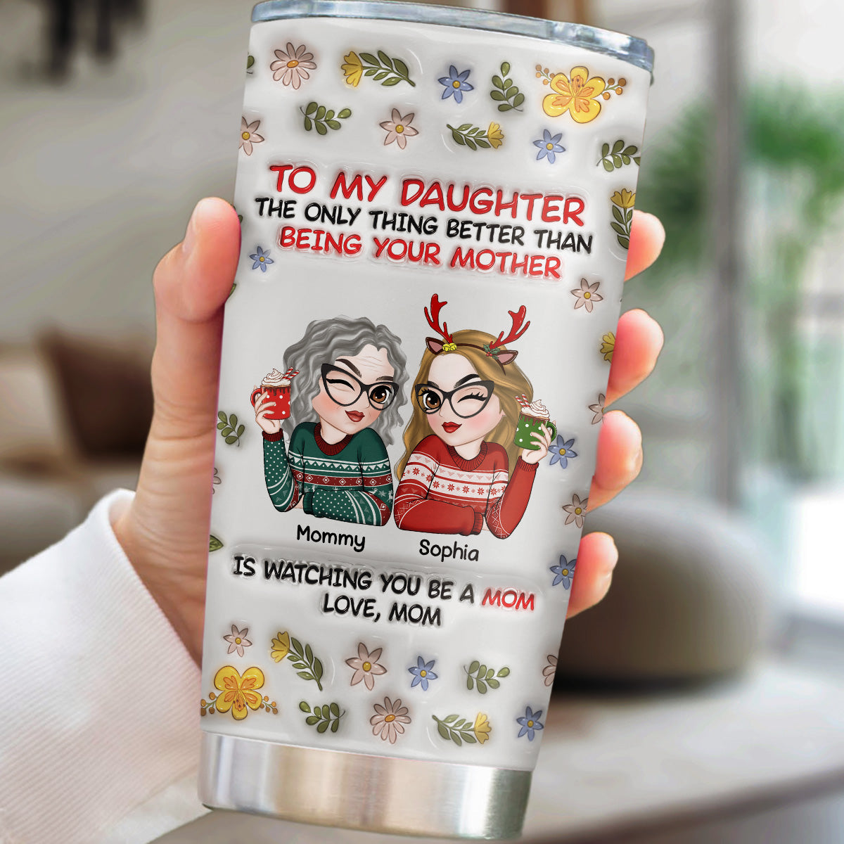 I Am So Proud Of My Daughter  - Personalized Custom 3D Inflated Effect Tumbler