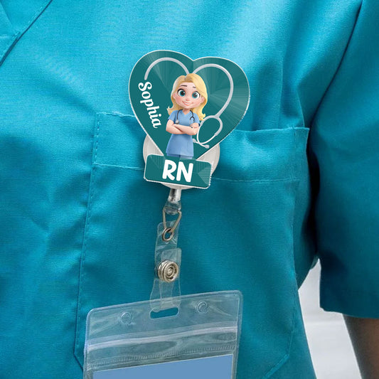 Love Nurse Life - Personalized Custom Acrylic Badge Reel