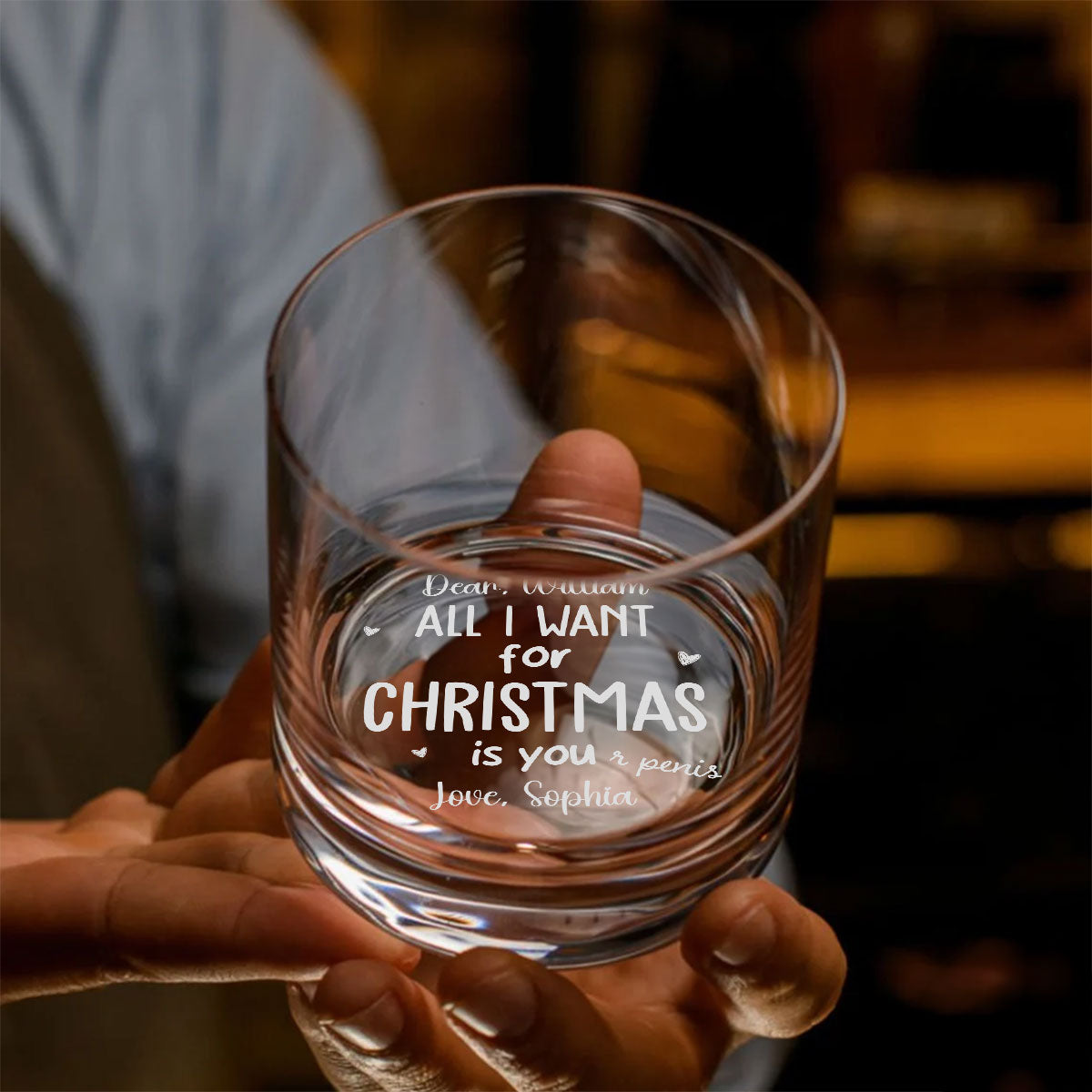 Want you - Personalized Custom Engraved Whiskey Glass