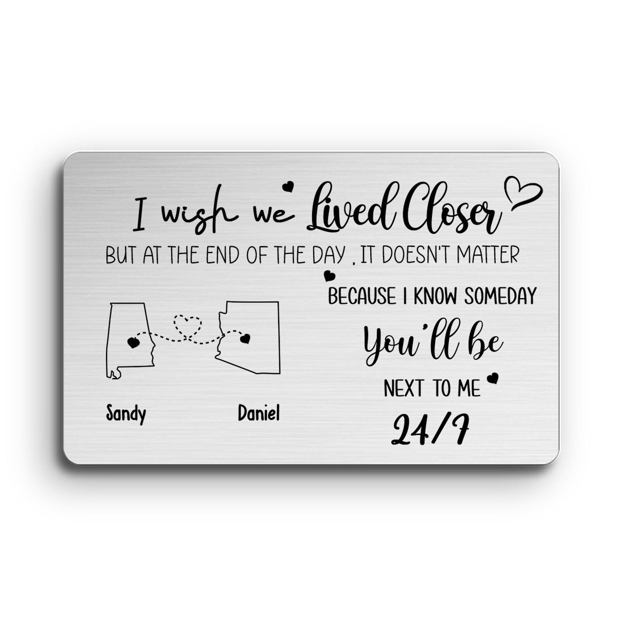 I Wish We Lived Closer - Personalized Custom Wallet Card