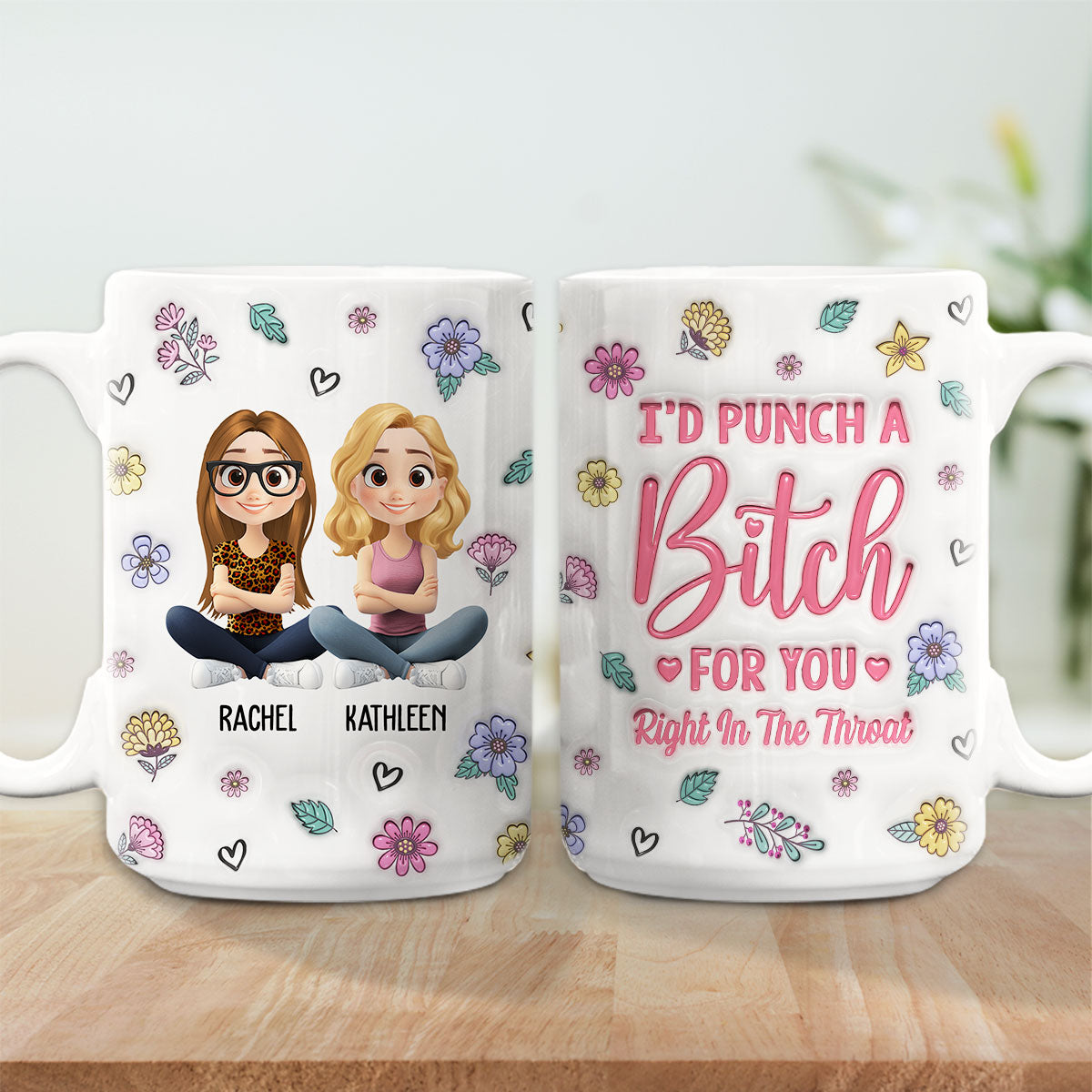 Bestie Forever Cartoonize - Personalized Custom 3D Inflated Effect Mug