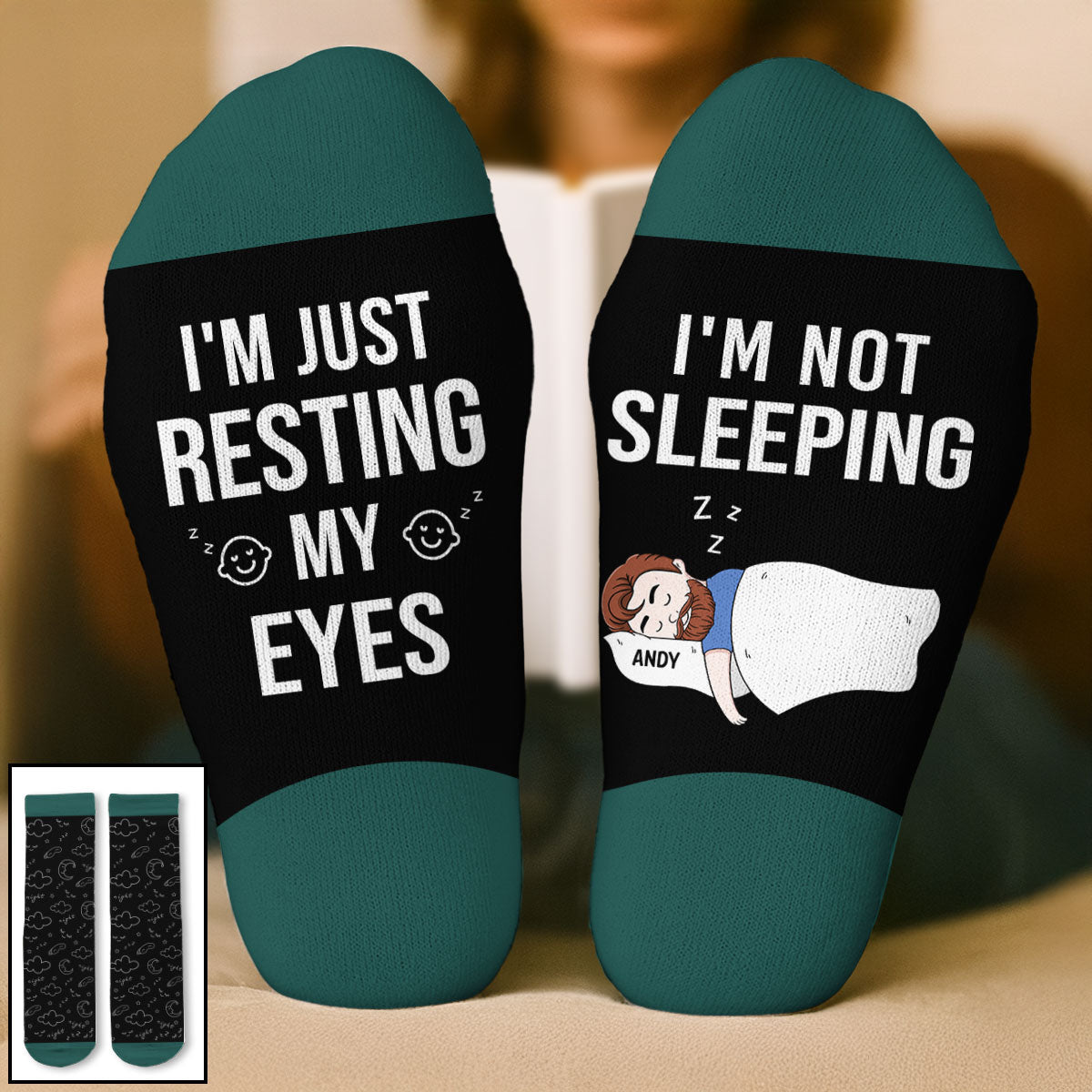 I Am Just Resting My Eyes - Personalized Custom Crew Socks