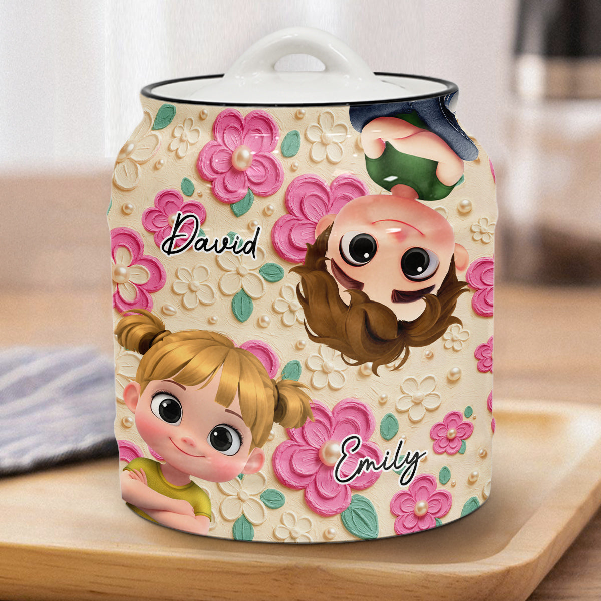 Proud Of Being Grandma - Personalized Custom 3D Inflated Effect Ceramic Jar