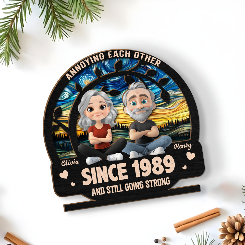 Love You Forever - Personalized Custom 2-Layer Wood Plaque With Flat Base