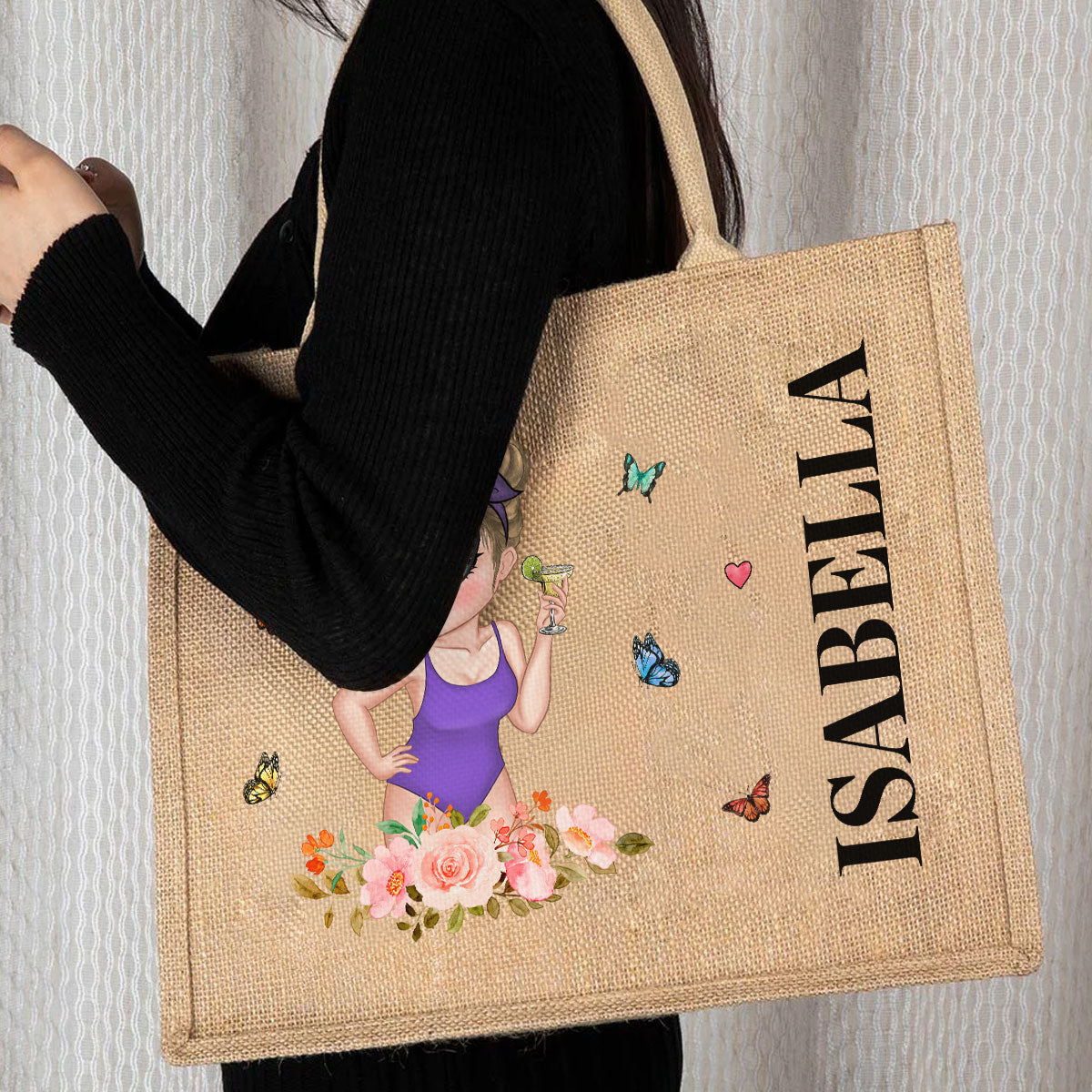 Lucky Girl - Personalized Custom Jute Tote Bag