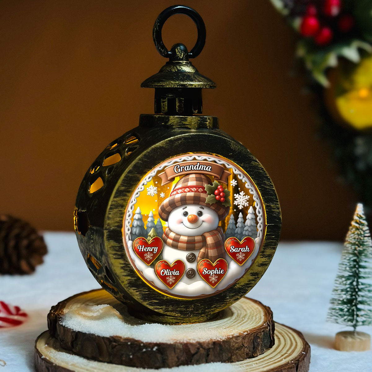 Love From Mom Grandma - Personalized Custom Christmas Lantern