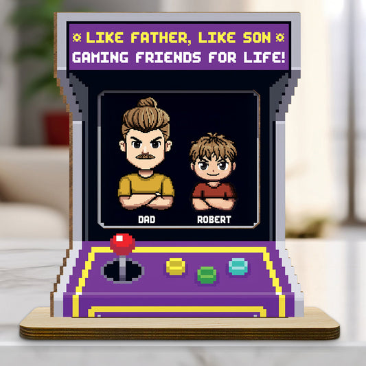 Gaming Friends For Life - Personalized Custom 2-Layer Wood Plaque With Flat Base