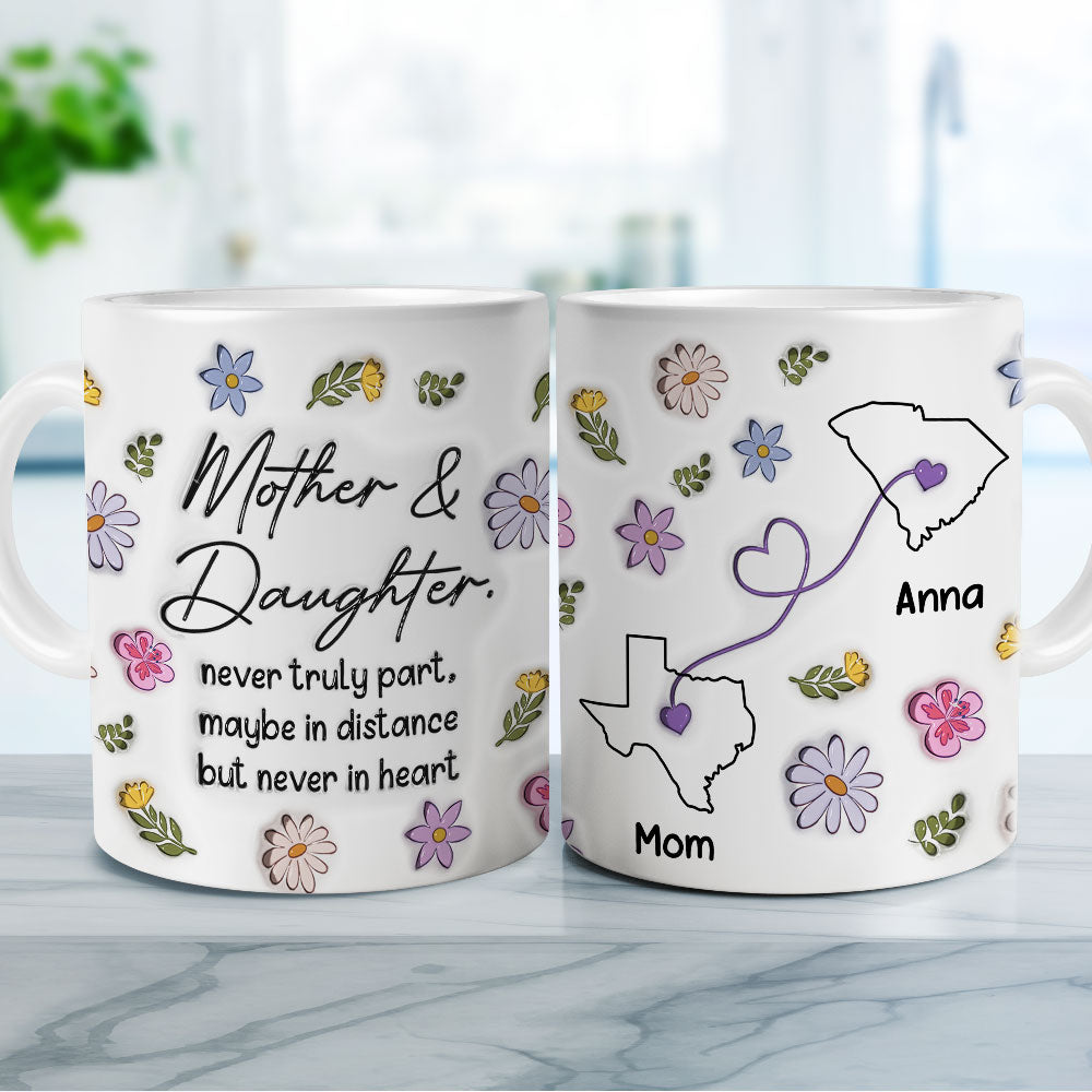 Never Truly Part - Personalized Custom 3D Inflated Effect Mug