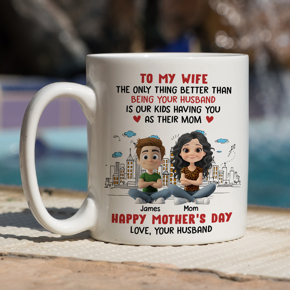 Our Kids Having You As Their Mom - Personalized Custom Coffee Mug