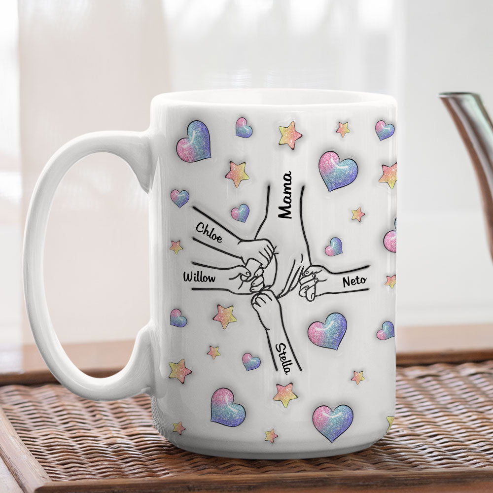 Mom You Hold Our Hearts - Personalized Custom 3D Inflated Effect Mug