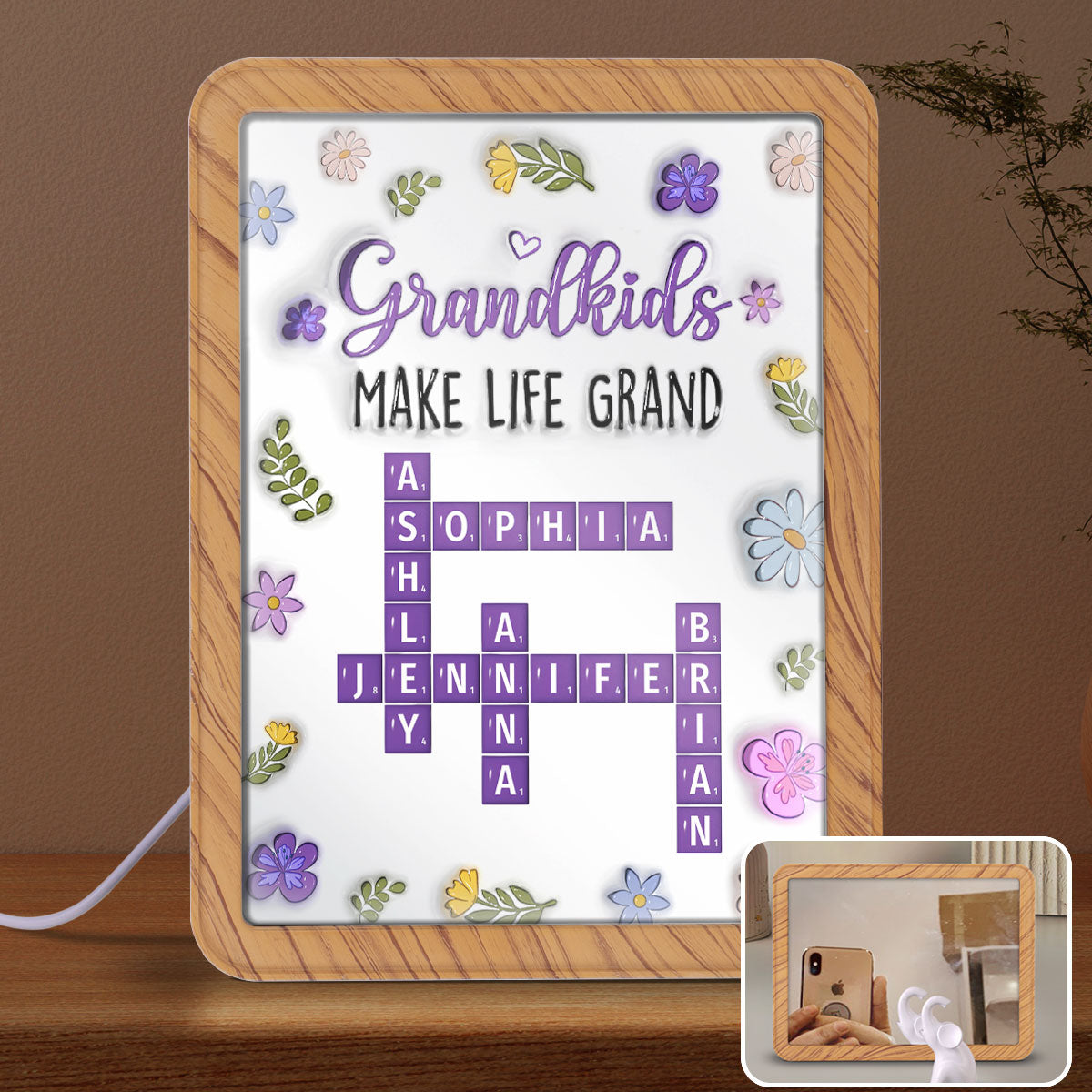 Grandkids Make Life Grand Crossword Puzzle - Personalized Custom Magic Mirror