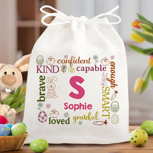 Happy Easter Name Letter - Personalized Custom Favor Bag