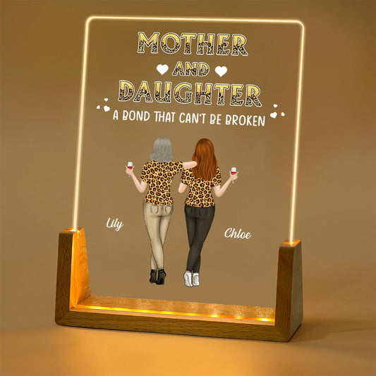 Mother And Daughters - Personalized Custom Plaque With Walnut Base