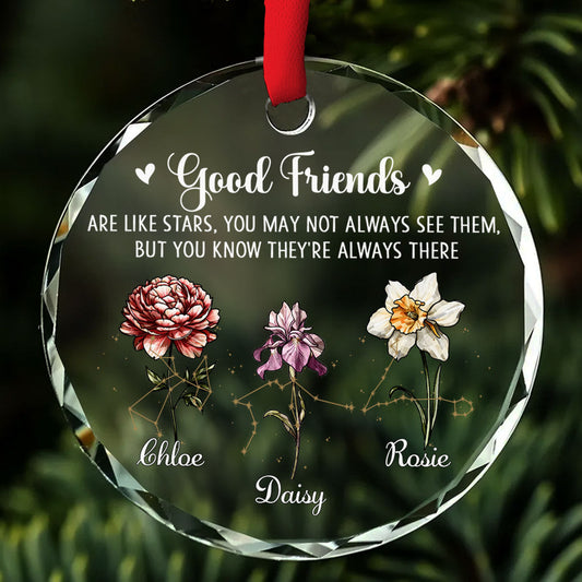 Friendship Glows Like Shining Stars - Personalized Custom Glass Ornament