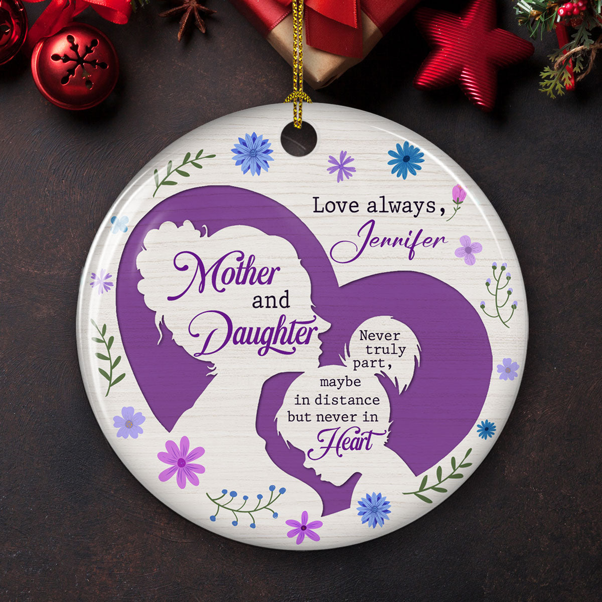 Mother And Daughter - Personalized Custom Ceramic Ornament