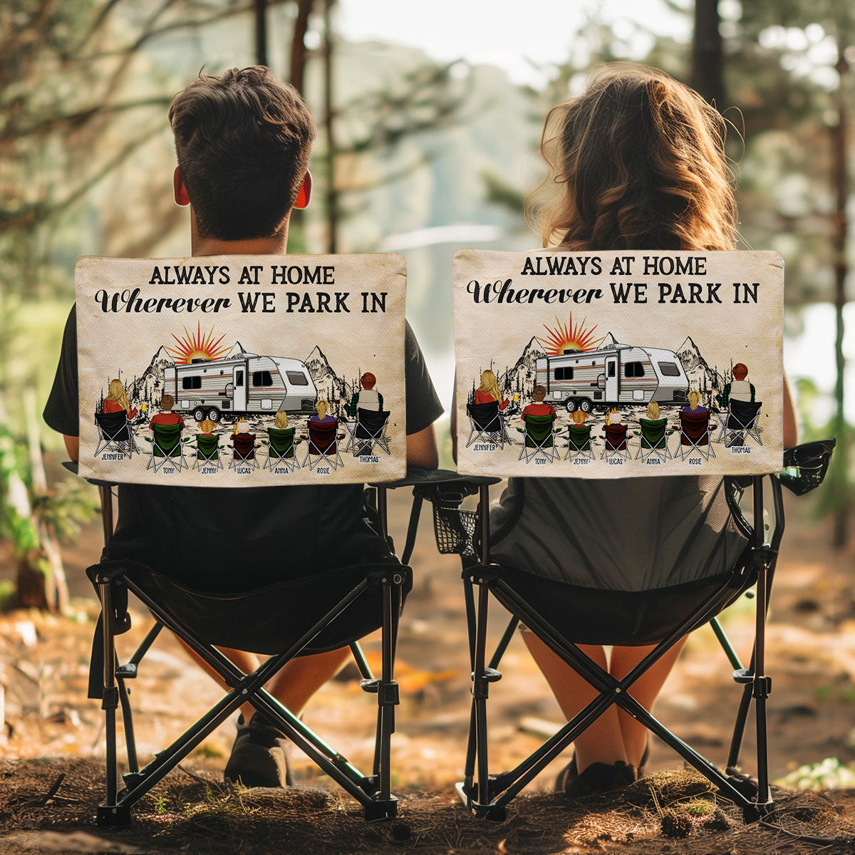Home Is Where We Park In - Personalized Custom Camping Chair Cover