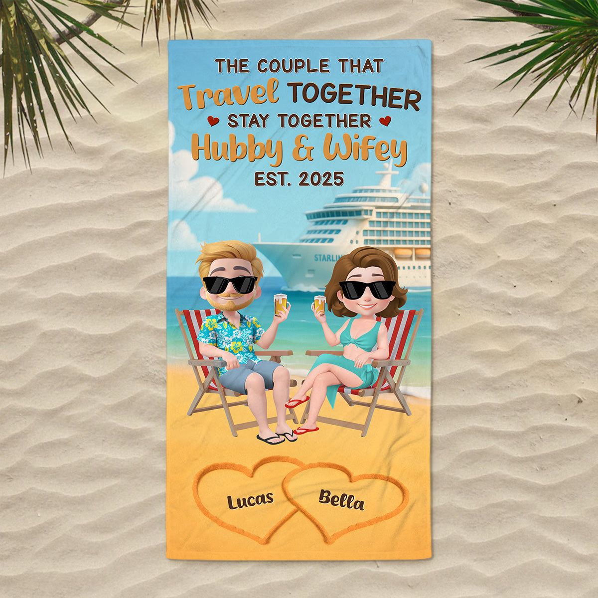 Perfect Couple - Personalized Custom Beach Towel