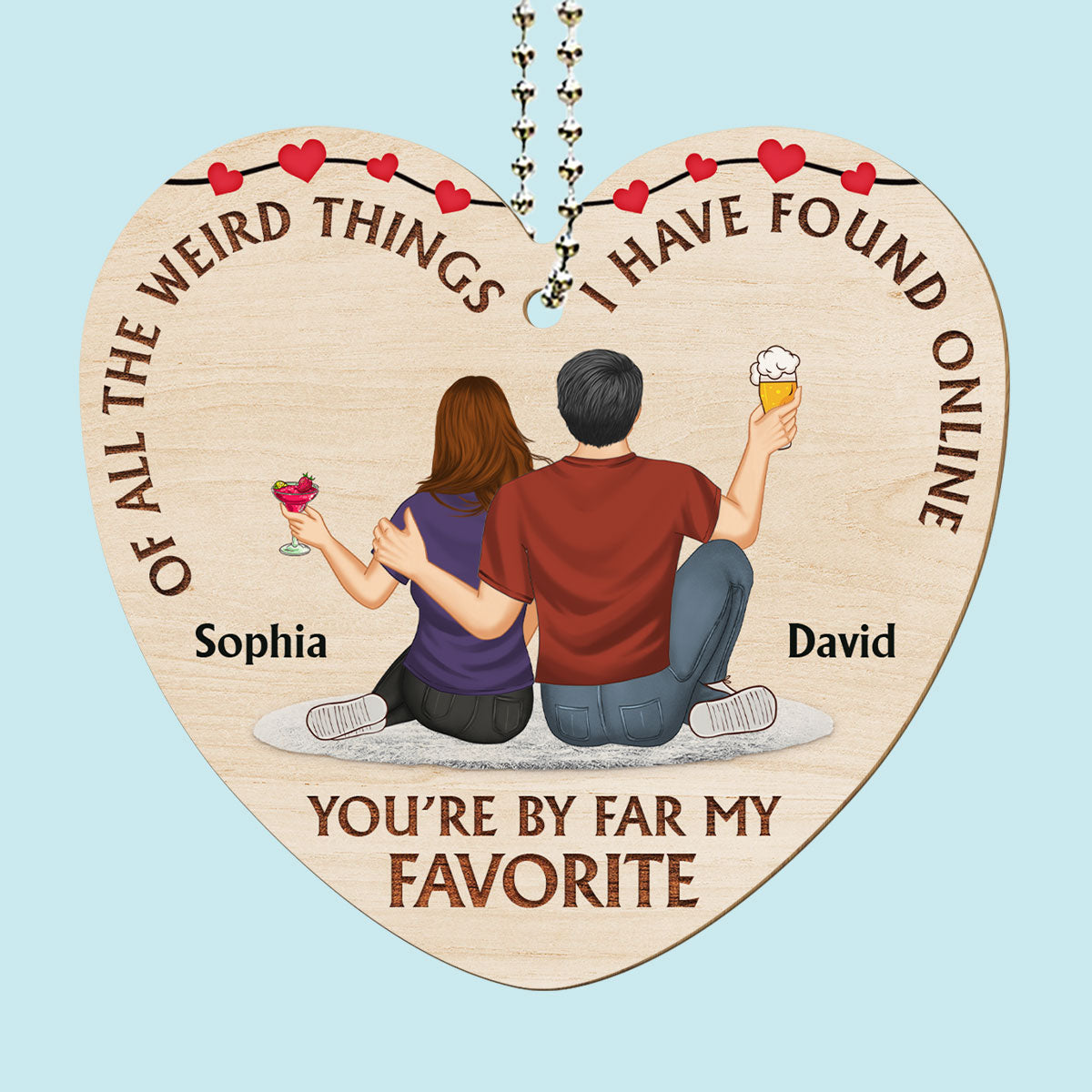 Of All The Weird Things - Personalized Custom Wood Car Ornament