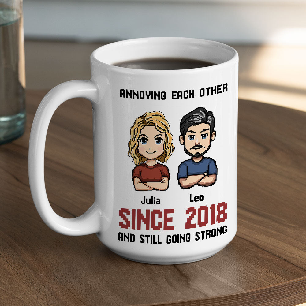 Together Forever Pixel - Personalized Custom Coffee Mug