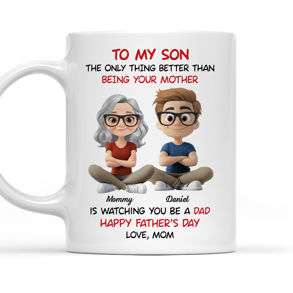 To My Son Cartoonize - Personalized Custom Coffee Mug