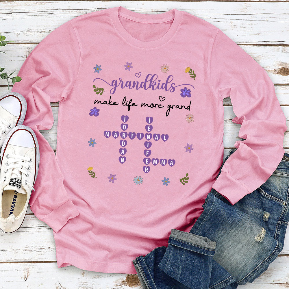 Grandkids Make Life More Grand Crossword - Personalized Custom Shirt