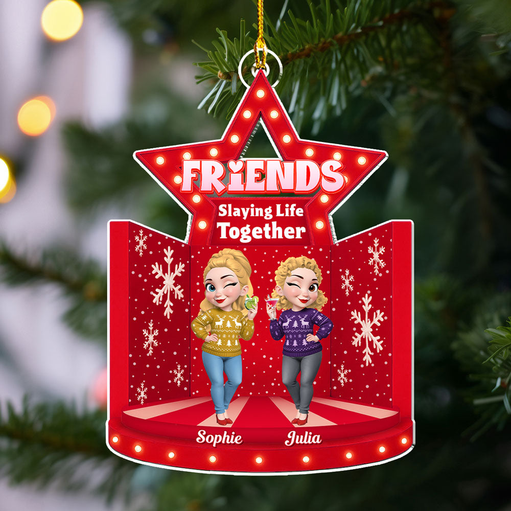 Bestie Claus Is Coming To Town - Personalized Custom Acrylic Ornament