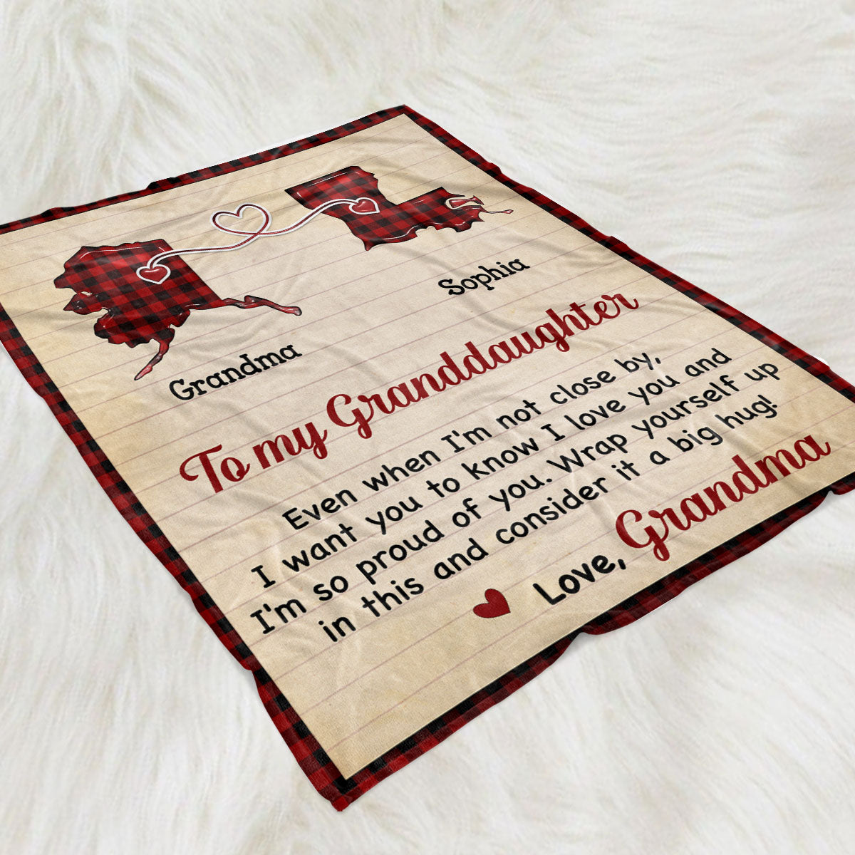 Big Hug Long Distance Gift - Personalized Custom Fleece Blanket