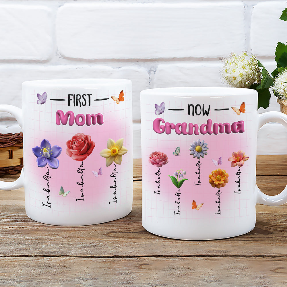 First Mom Now Grandma Version 2 - Personalized Custom 3D Inflated Effect Mug