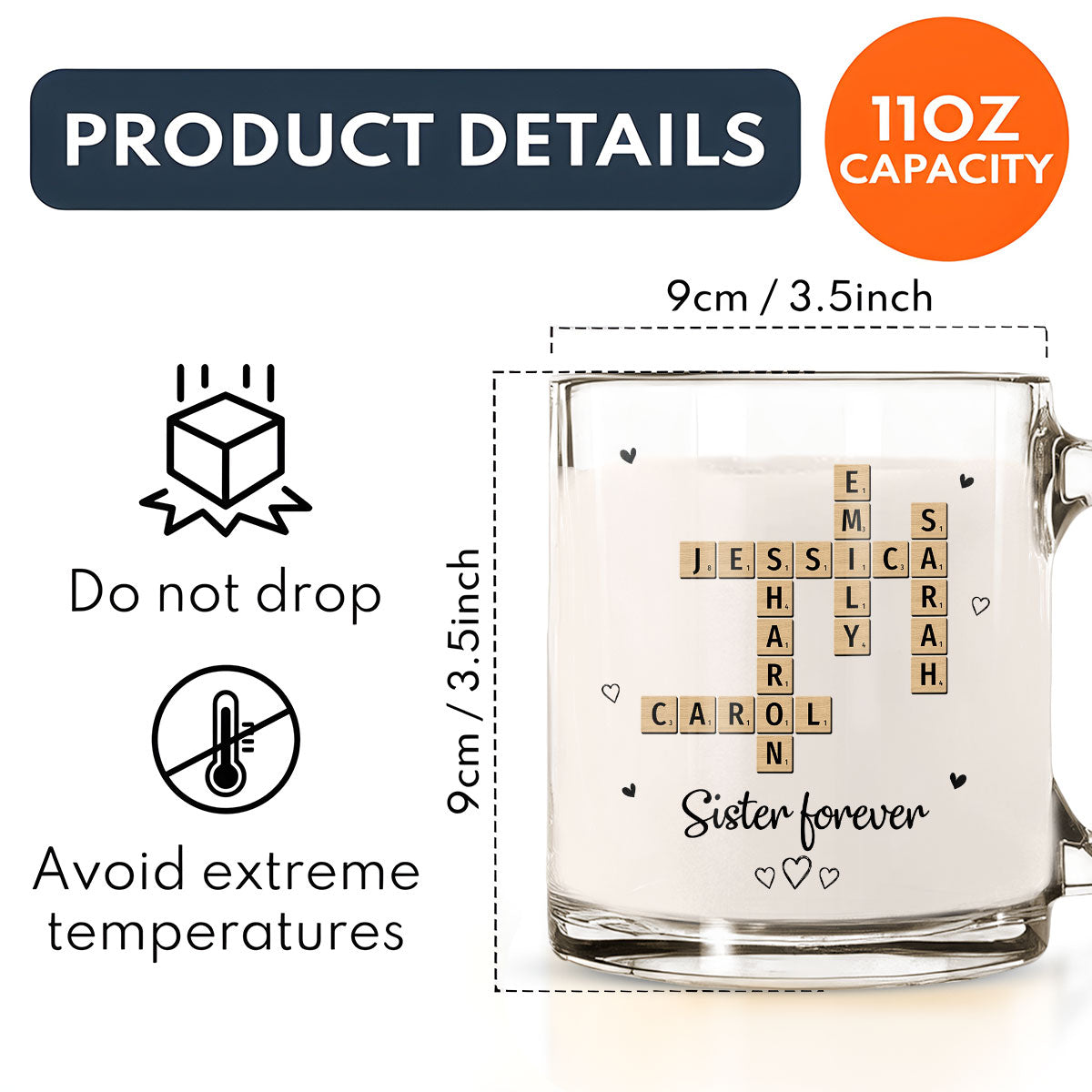 Grandkids Sisters Besties Coworkers Crossword Puzzle - Personalized Custom Glass Mug