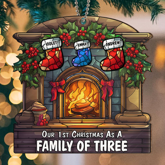 As A Family Of - Personalized Custom Suncatcher Ornament