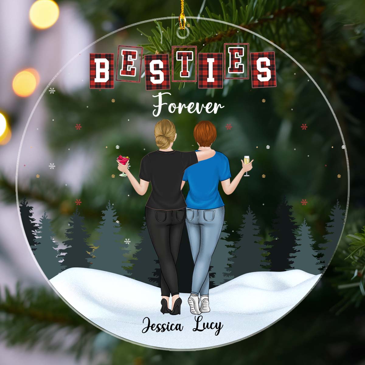 Forever Besties - Personalized Custom Acrylic Ornament
