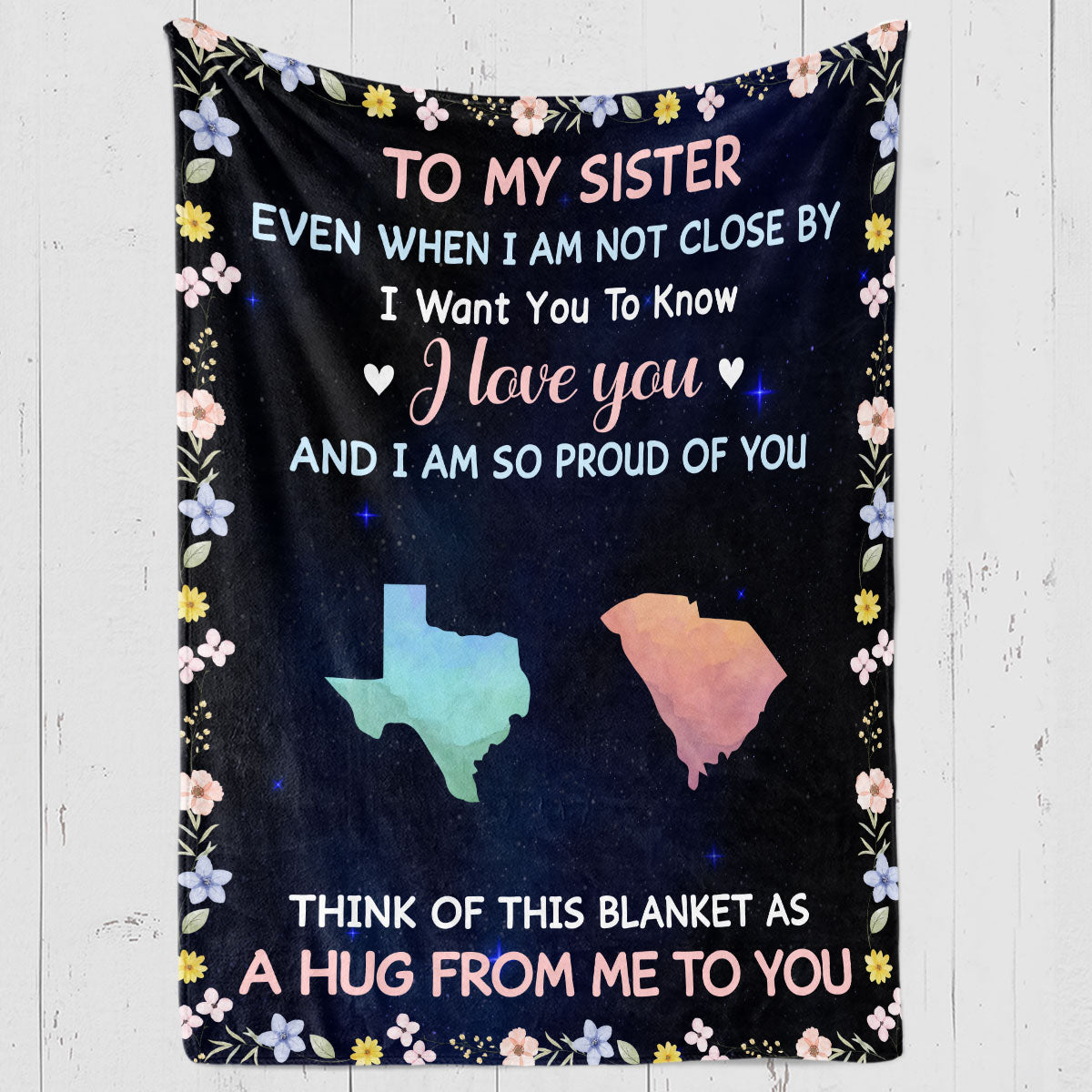 A Hug From Me To You - Personalized Custom Fleece Blanket