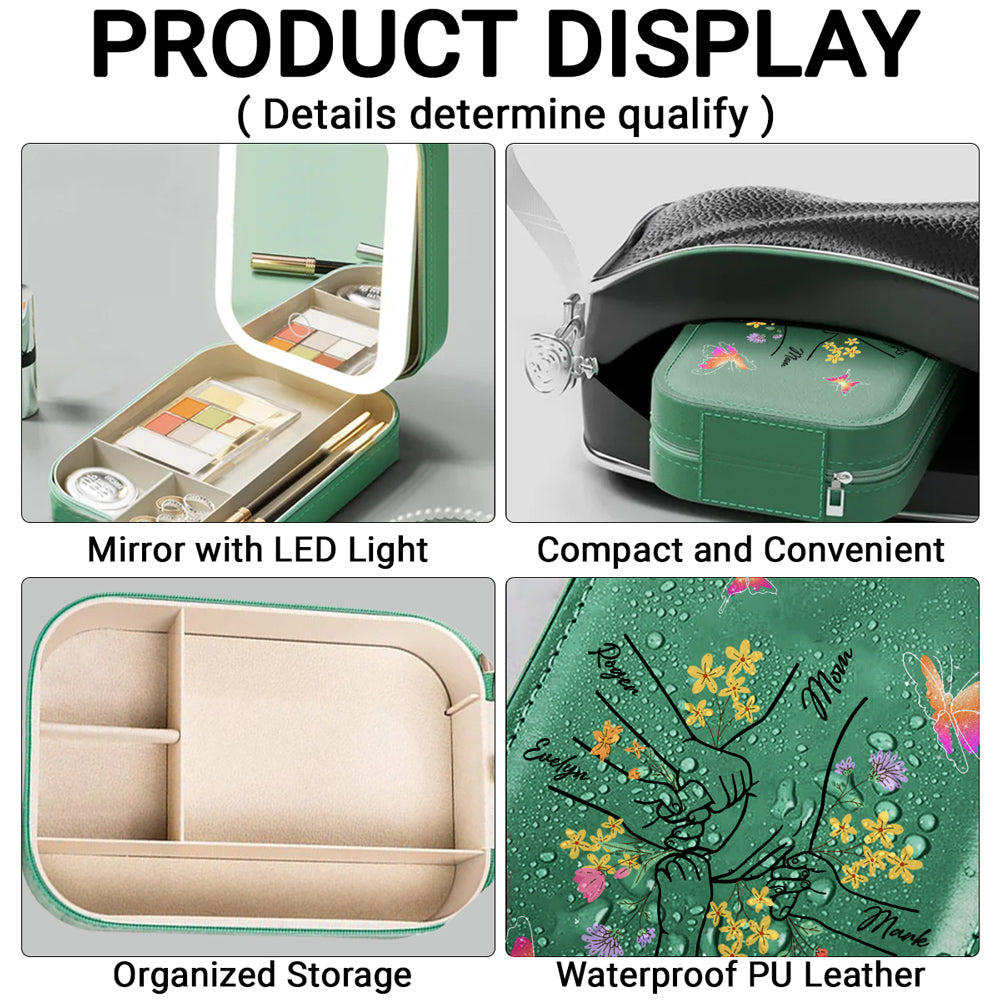 For My Mom - Personalized Custom Jewelry Box With LED Mirror