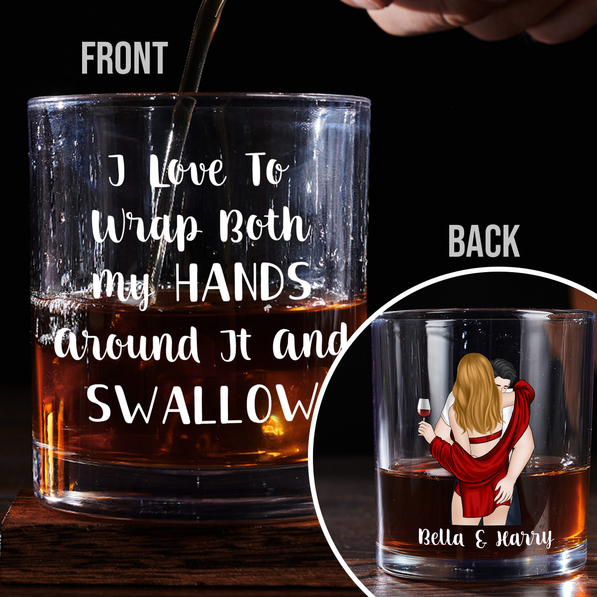I Love To Wrap Both My Hands - Personalized Custom Whiskey Glass