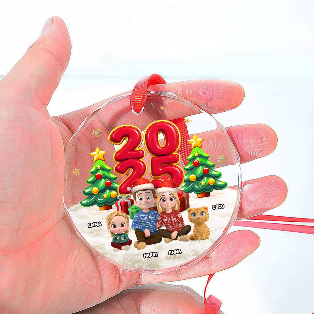 You Me And Our Kid Pet - Personalized Custom Glass Ornament