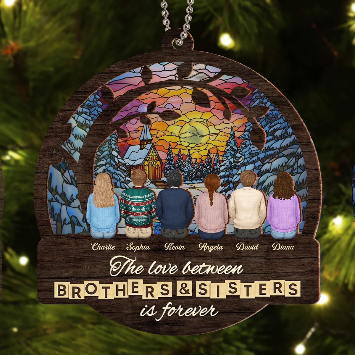 Brothers And Sisters Is Forever - Personalized Custom Suncatcher Ornament
