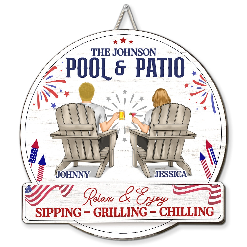 Relax And Enjoy - Personalized Custom Wood Sign