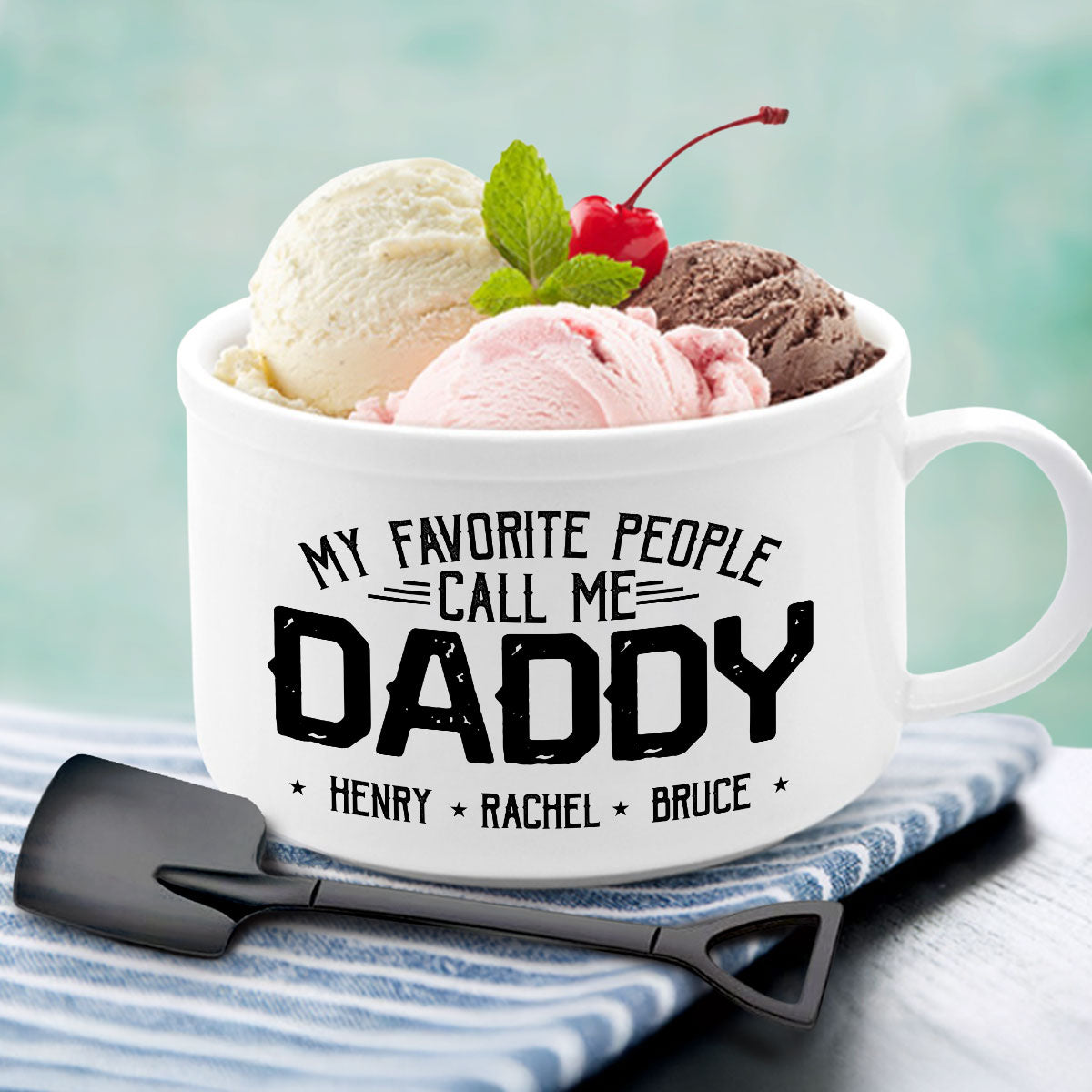 My Beloved People Call Me Daddy - Personalized Custom Ceramic Bowl