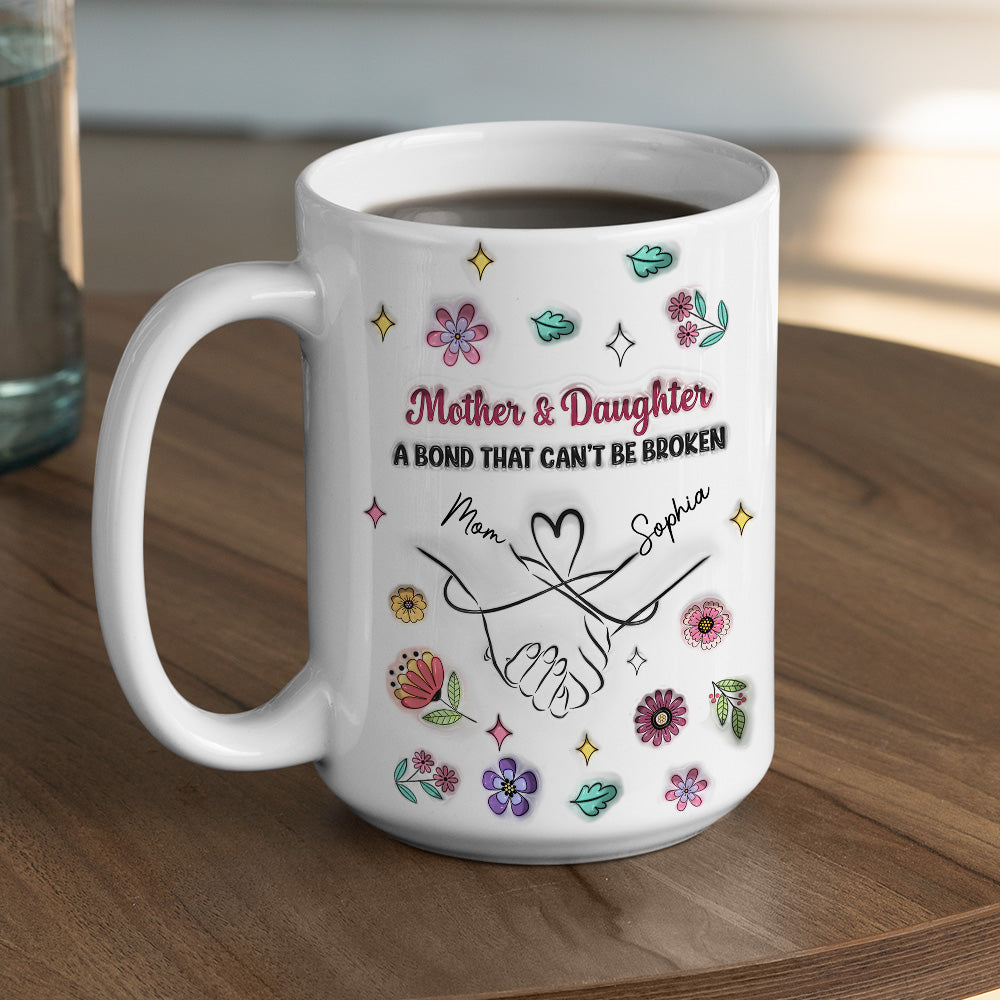 Holding Mommy Hand - Personalized Custom 3D Inflated Effect Mug