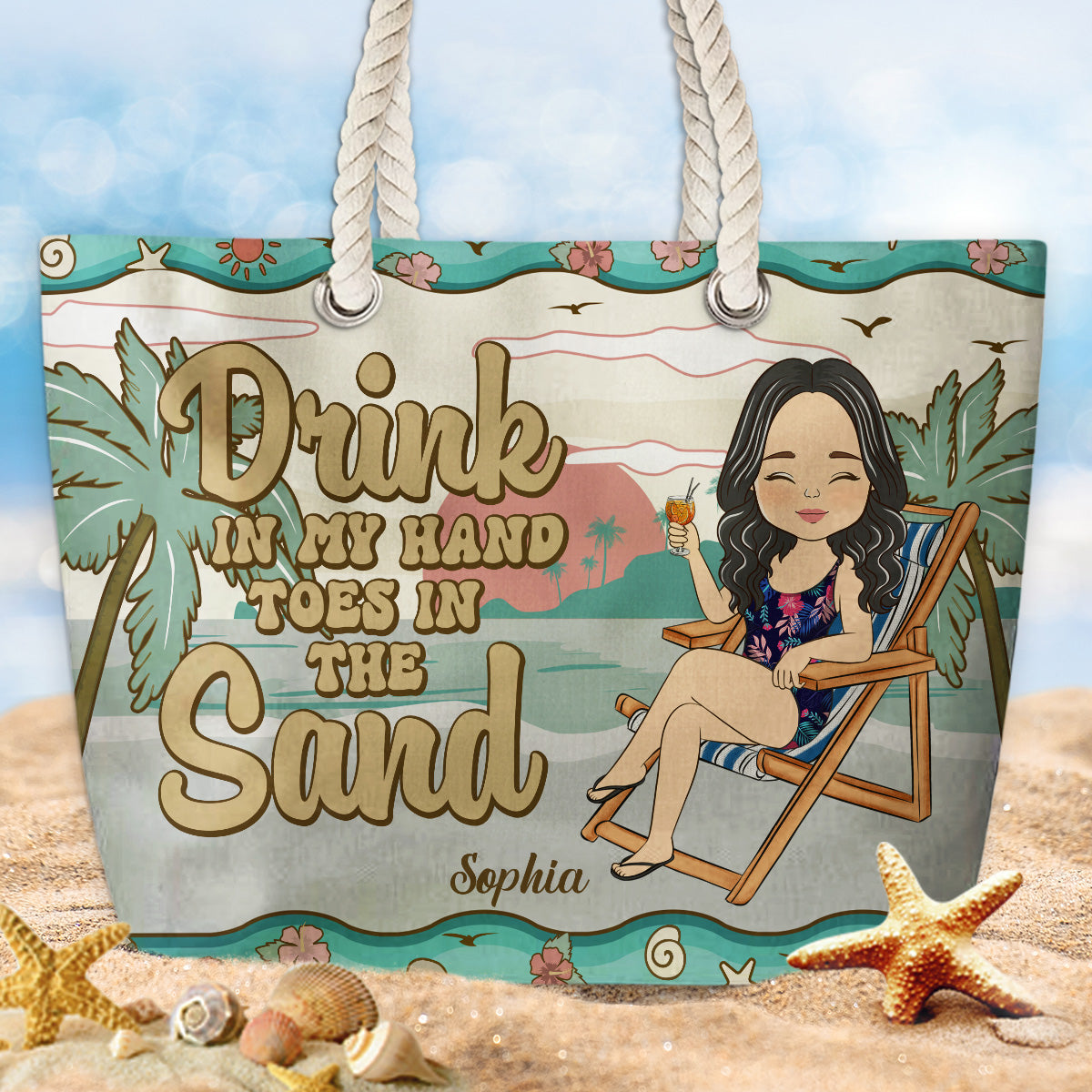Hola Beaches- Personalized Beach Bag