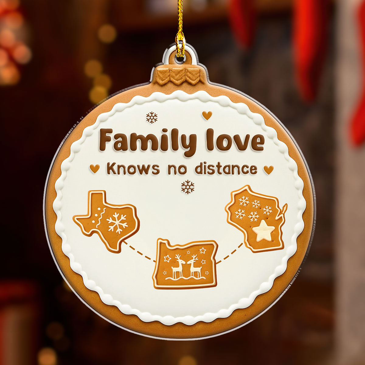 Family In My Heart - Personalized Custom Acrylic Ornament
