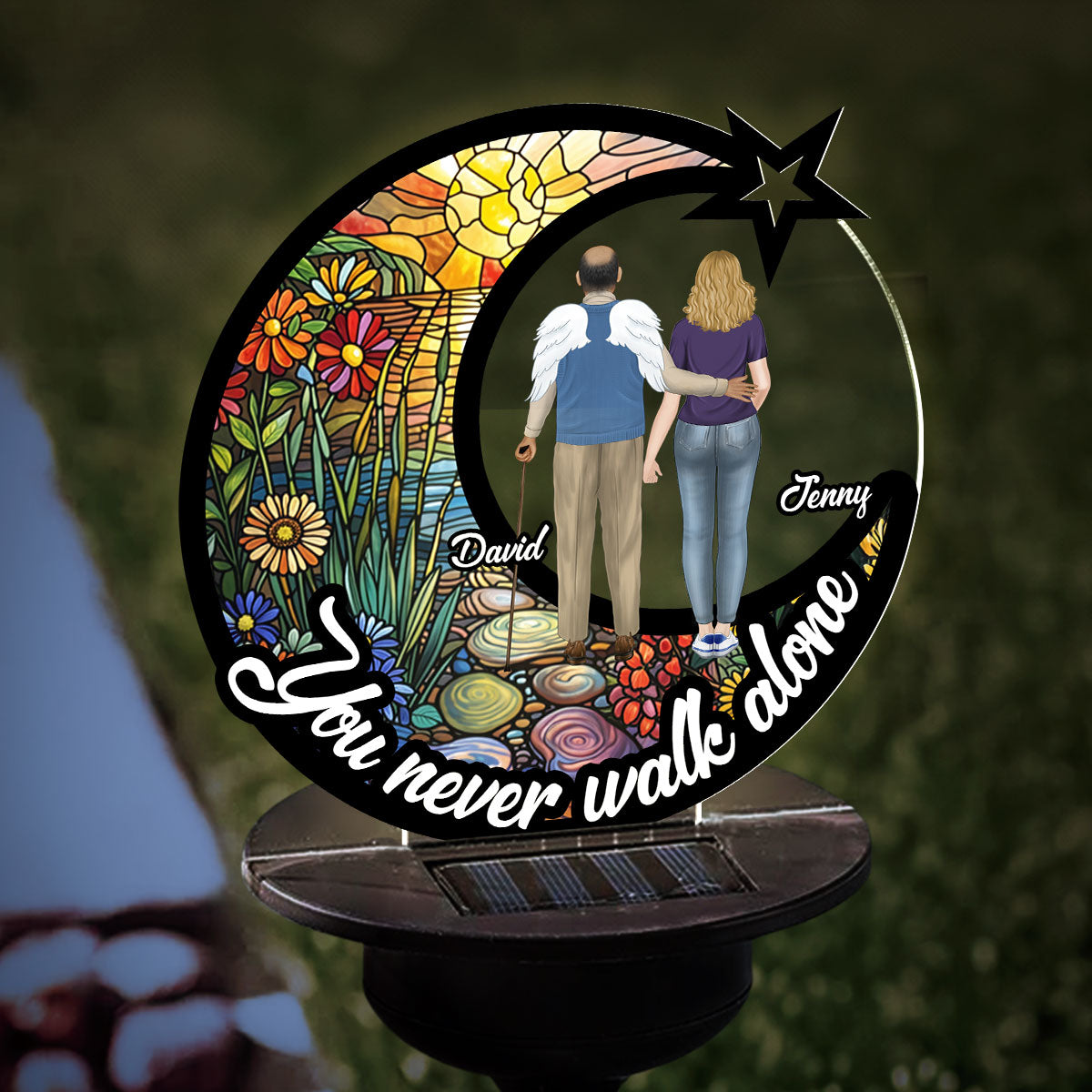 You Never Walk Alone - Personalized Custom Solar Light
