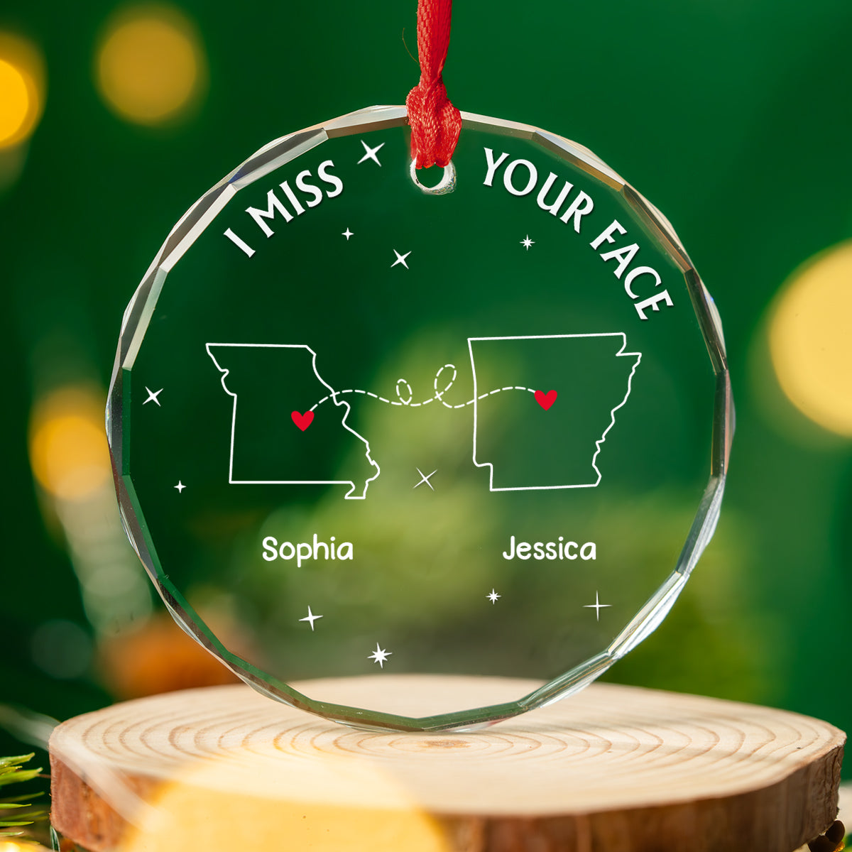 I Miss Your Face - Personalized Custom Glass Ornament